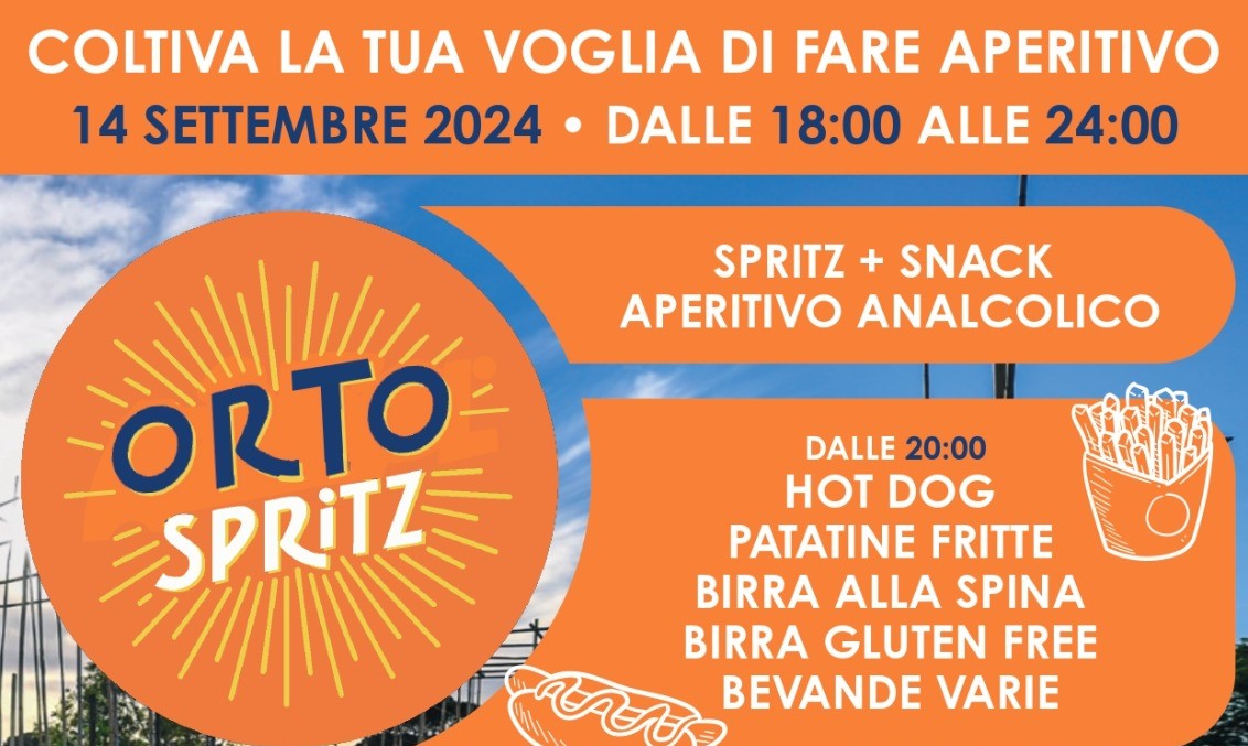 Sabato 14 settembre … OrtoSpritz al parco Ort9 Sergio Albani